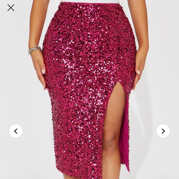 Fashion Nova Sequin Pink Skirt - Picture 2 of 7